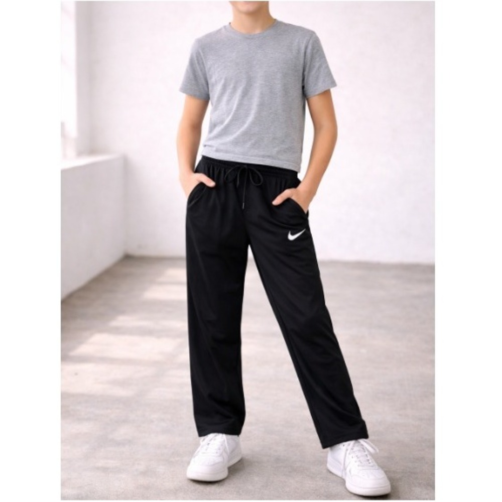 Nike Boys Black Dri-FIT Tapered Training Athletic Joggers Size L